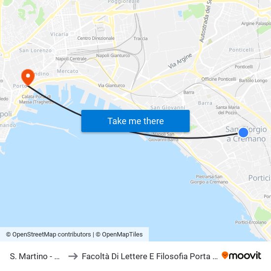 S. Martino - Mario to Facoltà Di Lettere E Filosofia Porta Di Massa map