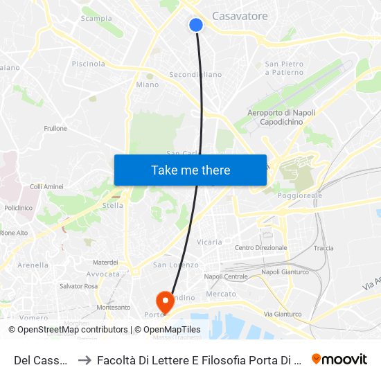 Del Cassano to Facoltà Di Lettere E Filosofia Porta Di Massa map