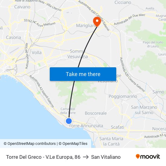 Torre Del Greco - V.Le Europa, 86 to San Vitaliano map