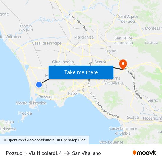 Pozzuoli - Via Nicolardi, 4 to San Vitaliano map
