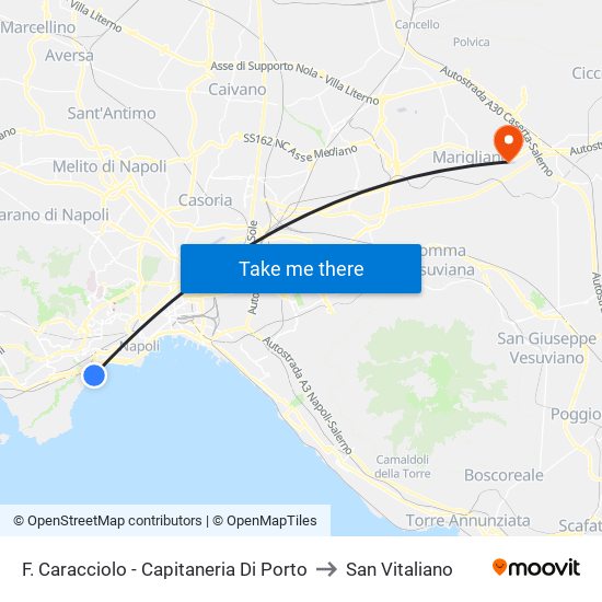 F. Caracciolo - Capitaneria Di Porto to San Vitaliano map