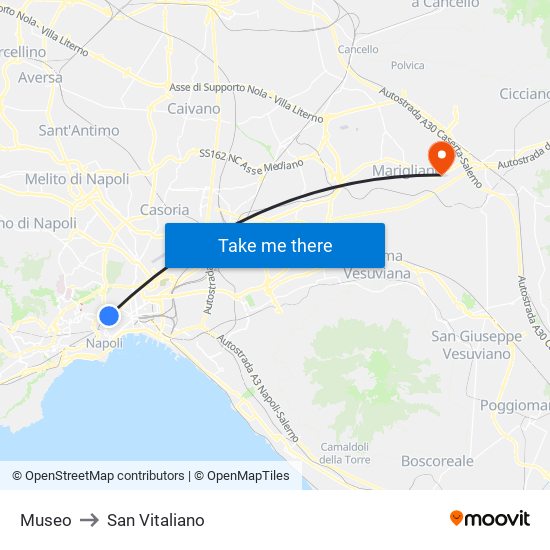 Museo to San Vitaliano map