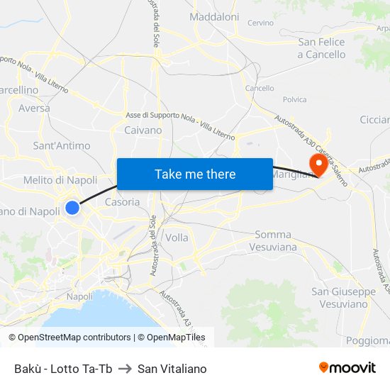 Bakù - Lotto Ta-Tb to San Vitaliano map