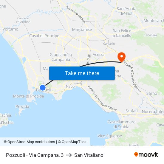 Pozzuoli - Via Campana, 3 to San Vitaliano map