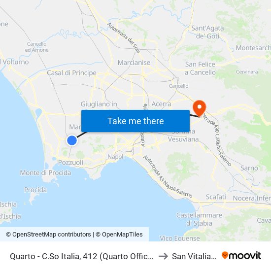 Quarto - C.So Italia, 412 (Quarto Officina) to San Vitaliano map