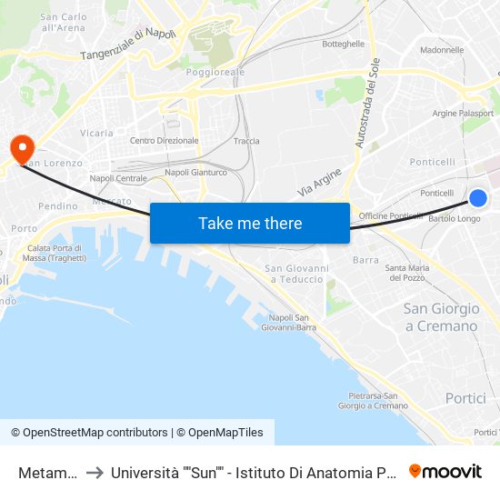 Metamorfosi to Università ""Sun"" - Istituto Di Anatomia Patologica ""L.Armanni"" map