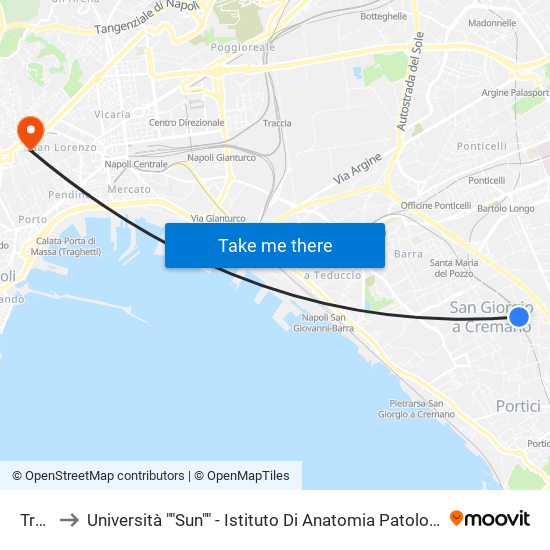 Troisi to Università ""Sun"" - Istituto Di Anatomia Patologica ""L.Armanni"" map