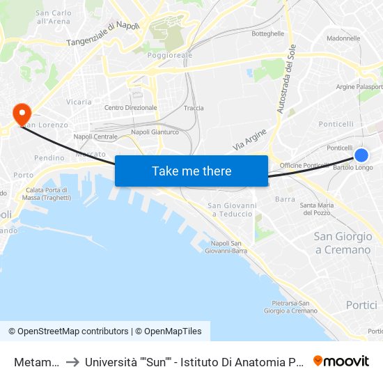 Metamorfosi to Università ""Sun"" - Istituto Di Anatomia Patologica ""L.Armanni"" map