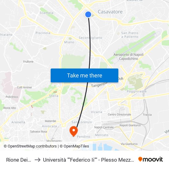 Rione Dei Fiori to Università ""Federico Ii"" - Plesso Mezzocannone 16 map