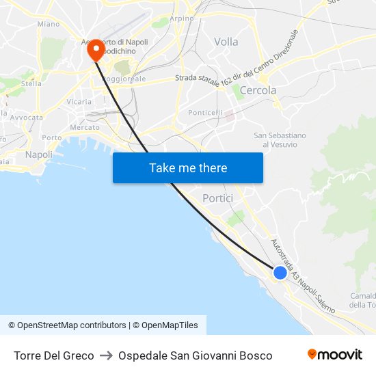 Torre Del Greco to Ospedale San Giovanni Bosco map