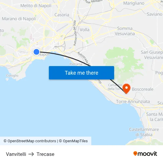 Vanvitelli to Trecase map
