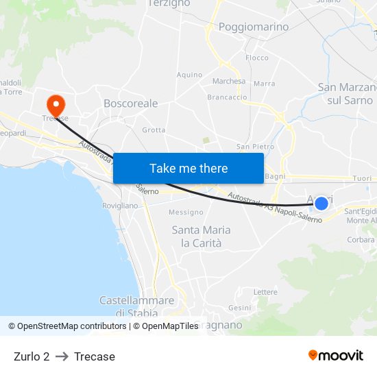 Zurlo 2 to Trecase map
