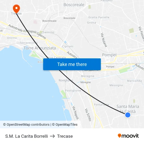 Santa Maria La Carita Borrelli to Trecase map