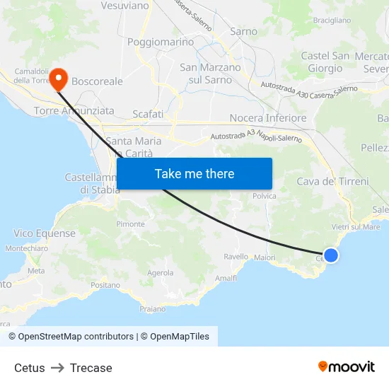 Cetus to Trecase map