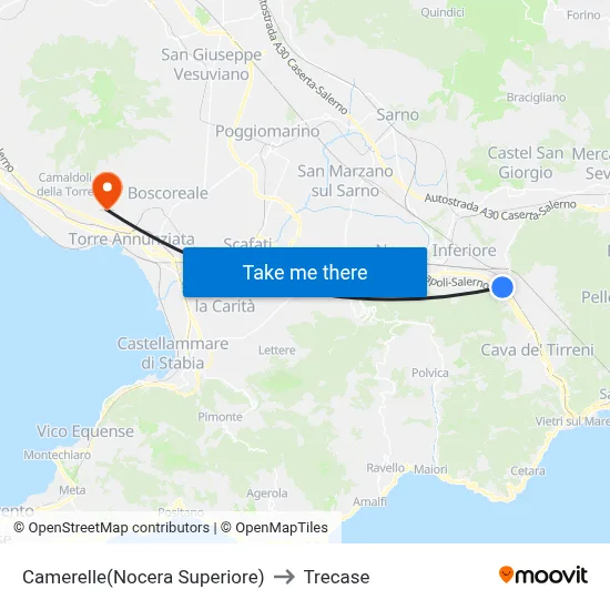 Camerelle (Nocera Superiore) to Trecase map
