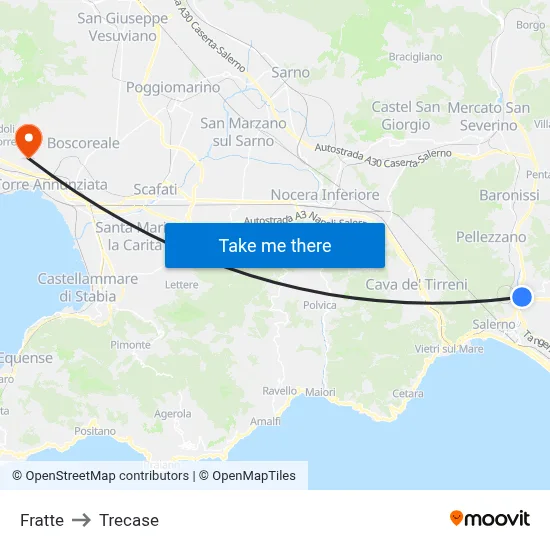 Fratte to Trecase map