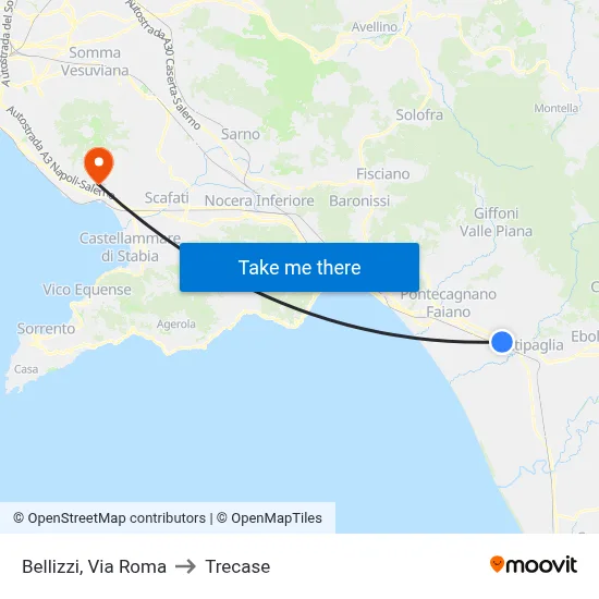 Bellizzi, Roma Street to Trecase map