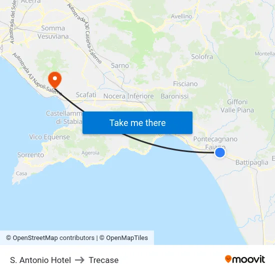 St. Anthony Hotel to Trecase map