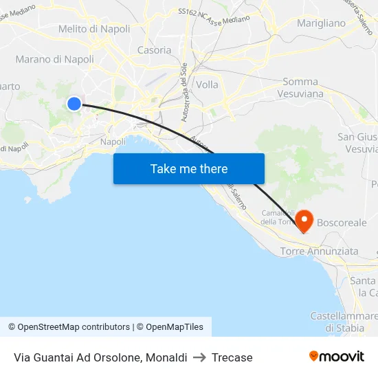Via Guantai Ad Orsolone, Monaldi to Trecase map