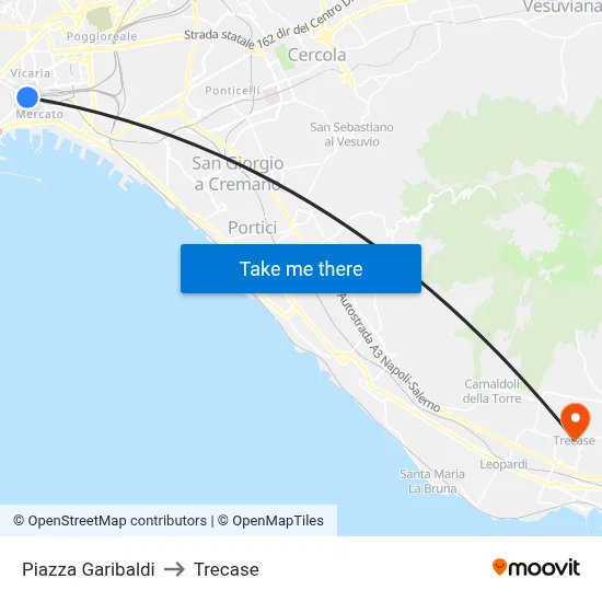 Garibaldi Square to Trecase map