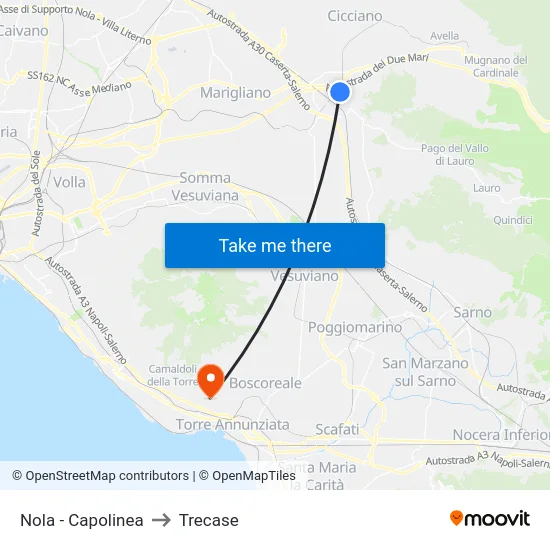 Nola - Capolinea to Trecase map