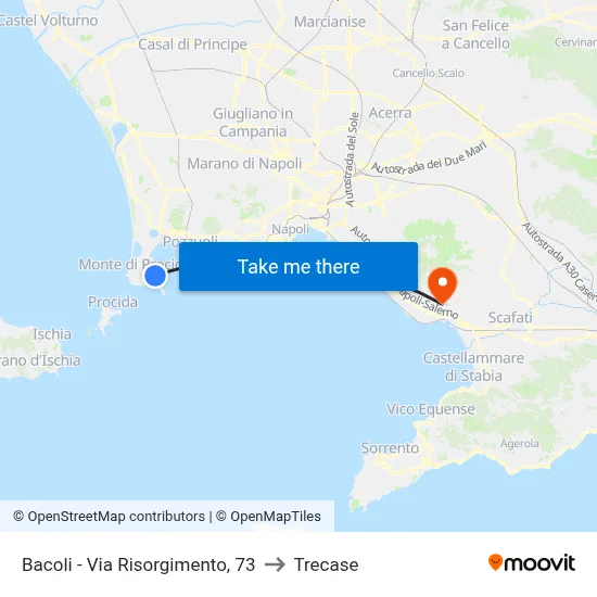 Bacoli - Via Risorgimento, 73 to Trecase map