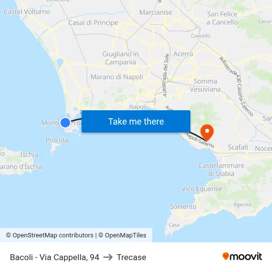 Bacoli - Chapel Street, 94 to Trecase map