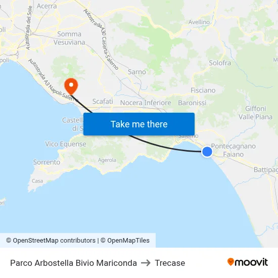 Arbostella Park Mariconda Junction to Trecase map