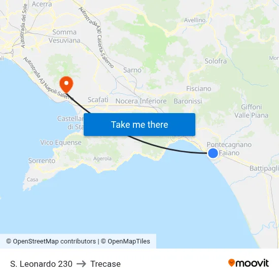 San Leonardo 230 to Trecase map