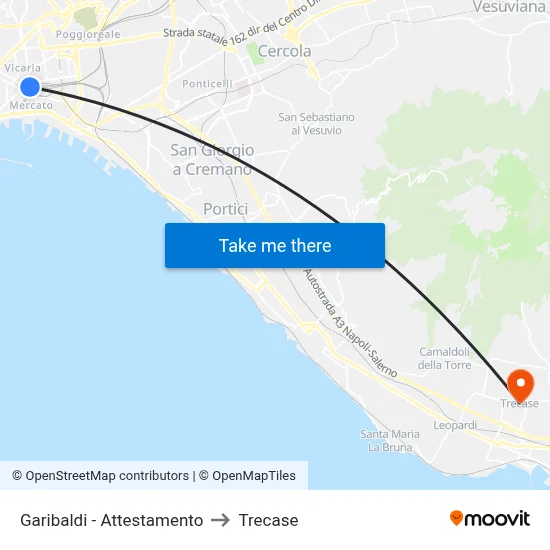 Garibaldi - Terminal to Trecase map