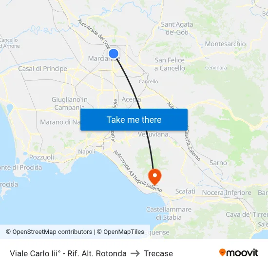 Carlo III Avenue - Roundabout to Trecase map