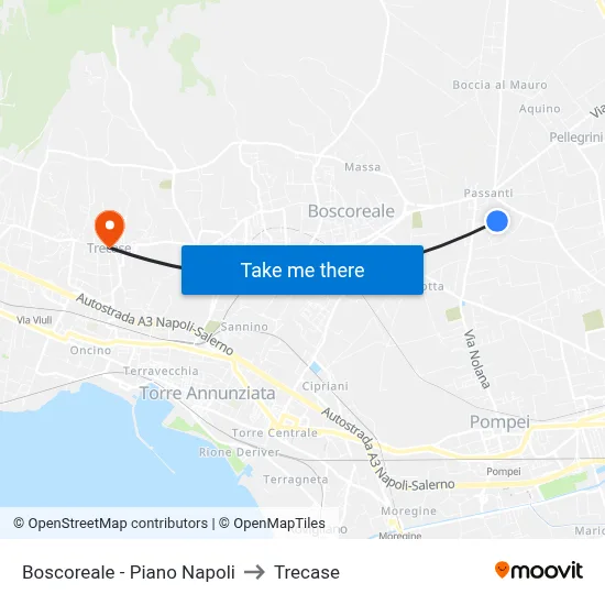 Boscoreale - Piano Napoli to Trecase map