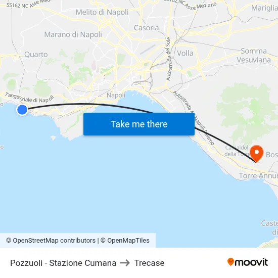Pozzuoli - Cumana Station to Trecase map