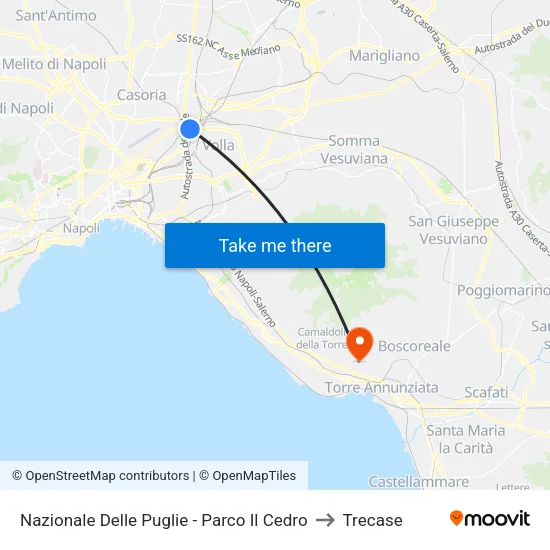 Nazionale Delle Puglie - Parco Il Cedro to Trecase map