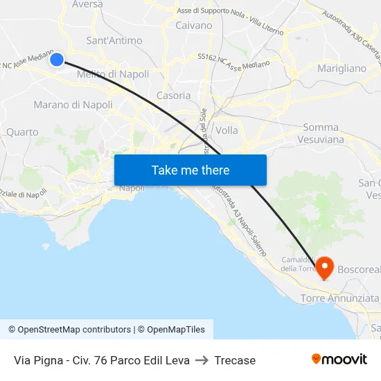 Via Pigna - No. 76 Edil Leva Park to Trecase map