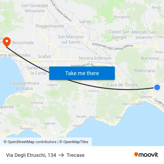 Etruscan Street, 134 to Trecase map