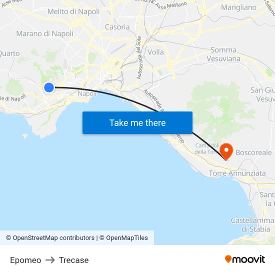 Epomeo to Trecase map