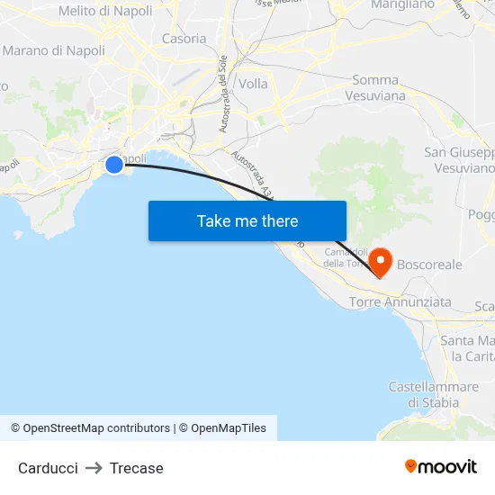 Carducci to Trecase map