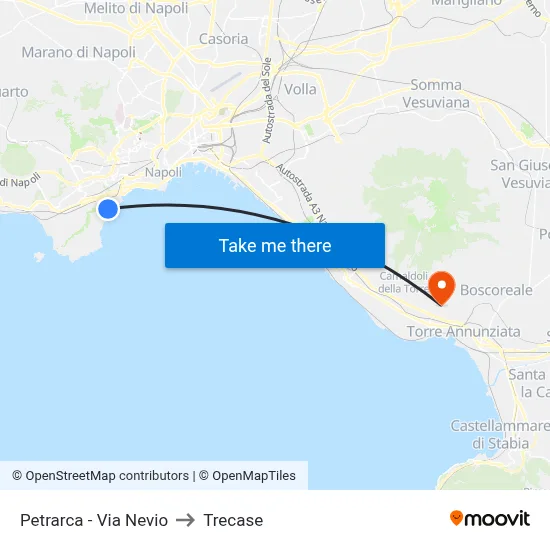 Petrarch - Nevio Street to Trecase map