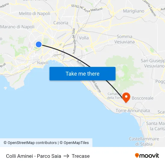 Colli Aminei - Saia Park to Trecase map