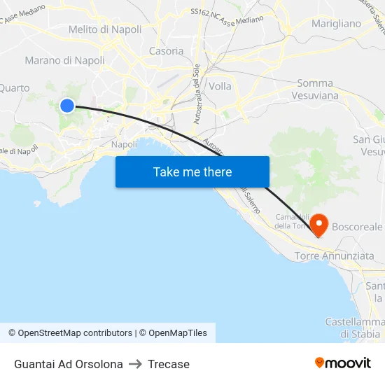 Guantai Ad Orsolona to Trecase map