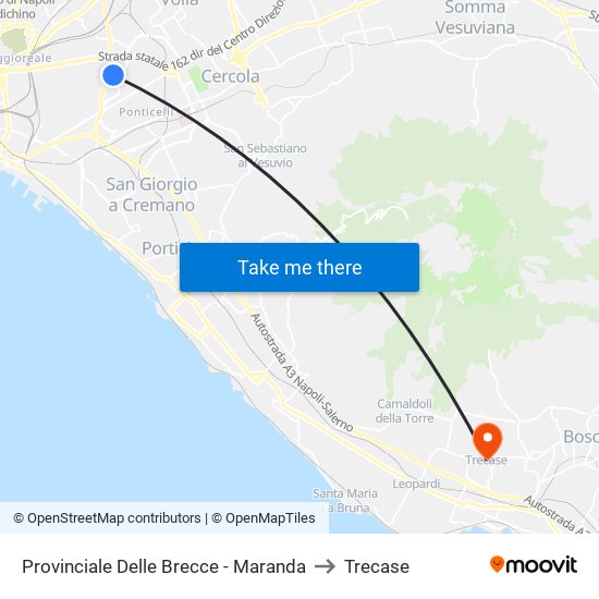 Provinciale Delle Brecce - Maranda to Trecase map