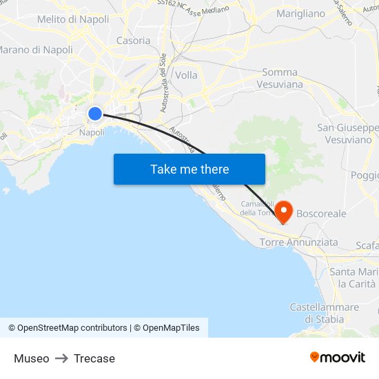 Museo to Trecase map