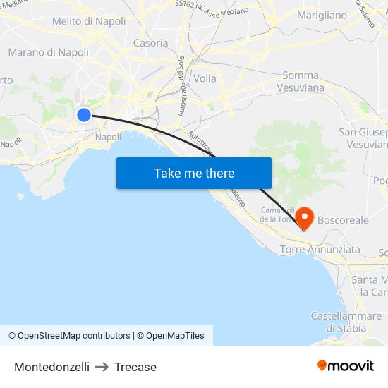 Montedonzelli to Trecase map