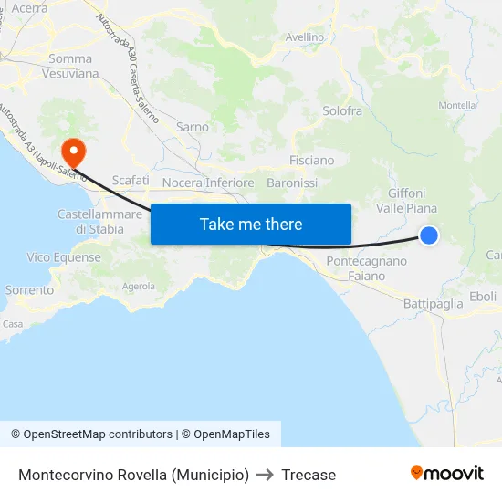 Montecorvino Rovella (Municipio) to Trecase map
