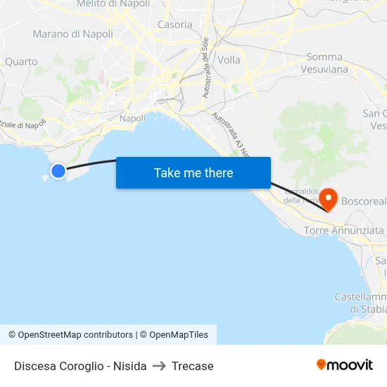 Coroglio Descent - Nisida to Trecase map