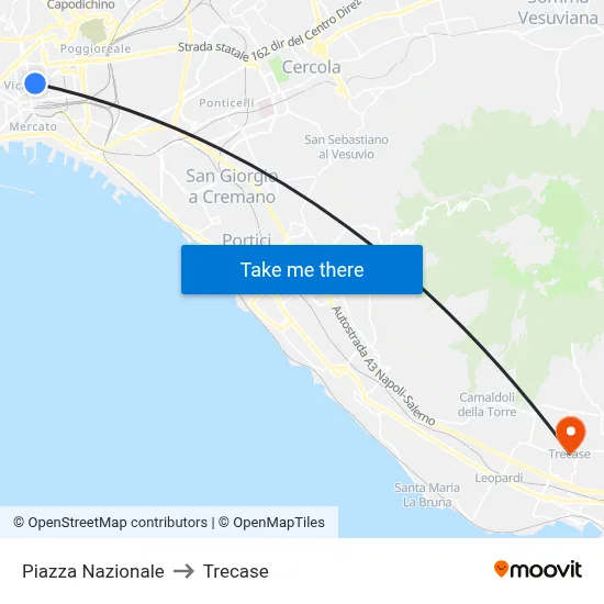 National Square to Trecase map