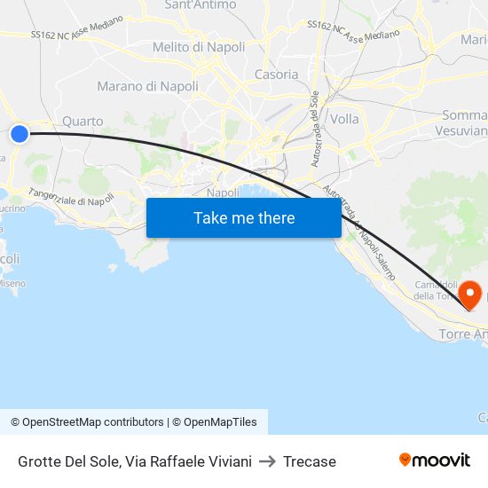 Grotte Del Sole, Via Raffaele Viviani to Trecase map