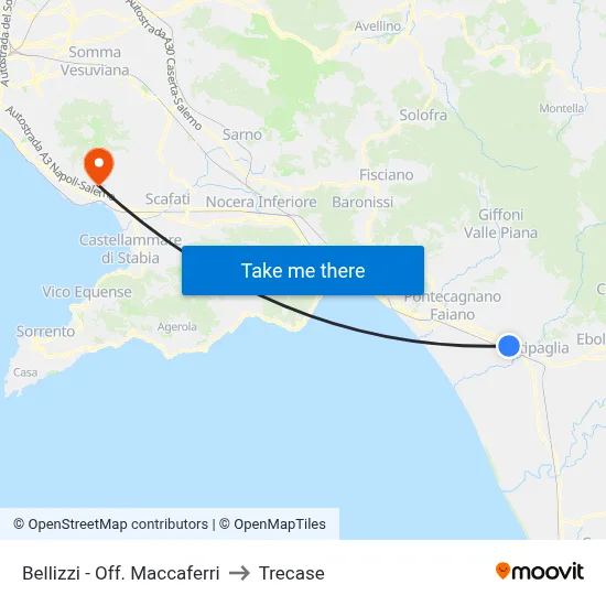 Bellizzi - Maccaferri Workshop to Trecase map