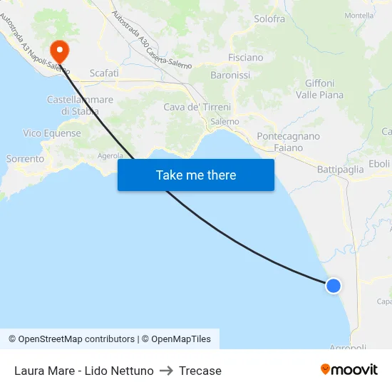 Laura Mare - Neptune Beach to Trecase map